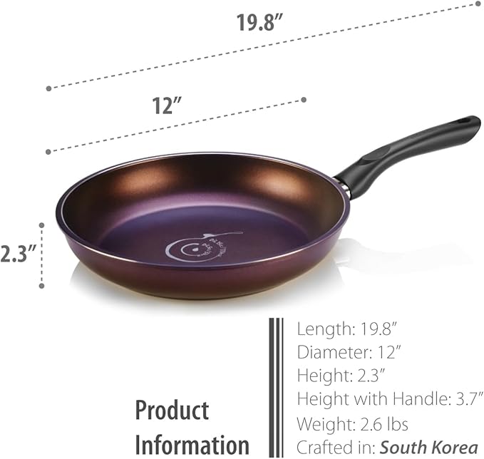 TECHEF - Art Pan Collection, 12-in Nonstick Frying Pan, Made in Korea (Frying Pan 12-in)
