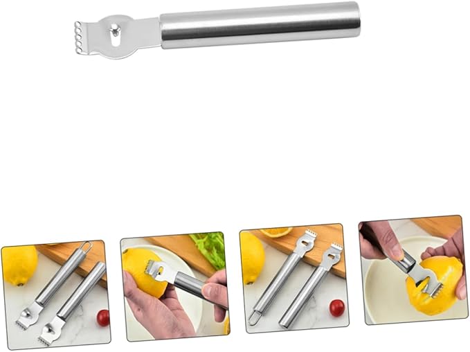 Homoyoyo 3PCS Stainless Steel Lemon Zester Grater Set Multi-Purpose Citrus Peeler Tool for Kitchen Ergonomic Design for Fruits Vegetables for Home Cooking