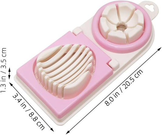 VICASKY Heavy Duty Multi Functional Egg Slicer and Cutter for Hard Boiled Eggs Strawberries and Soft Fruits Kitchen Fruit and Vegetable Wire Slicer Easy to Use and Clean Pink