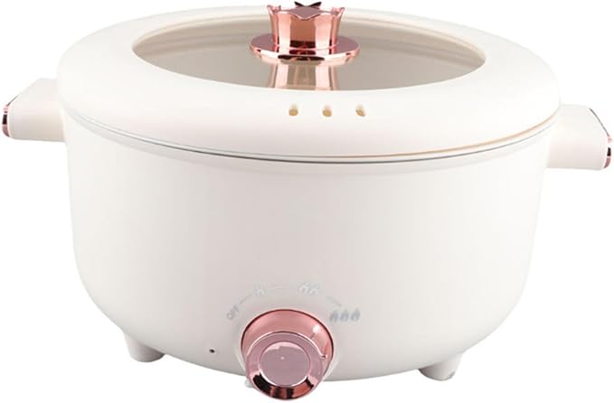 Electric Hot Pot, 3.5L Rapid Noodles Cooker Multifunctional Cooking Pot for Ramen Egg Pasta Soup Porridge, with Ceramic Enamel Non Stick Coating