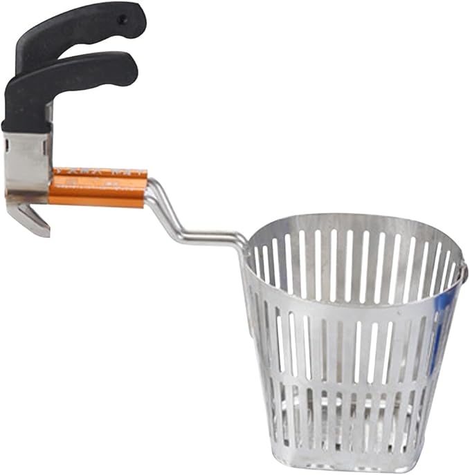 YARNOW Hot Pot Strainer Spoon with Hook Stainless Steel Open Close Slotted Skimmer for Cooking Meat and Vegetables Heat-Resistant Food Strainer 7.08X6.88X3.34 Inches