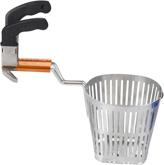 YARNOW Hot Pot Strainer Spoon with Hook Stainless Steel Open Close Slotted Skimmer for Cooking Meat and Vegetables Heat-Resistant Food Strainer 7.08X6.88X3.34 Inches