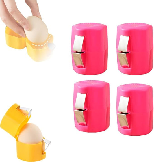 Egg Shell Opener, 2026 New Egg Cutter Egg Cracker Tool Multifunctional Egg Cutter Multipack, Upgrade Egg Peeler Separator for Raw Eggs Cracker Tool Cutter Kitchen Gadgets (4, Pink)