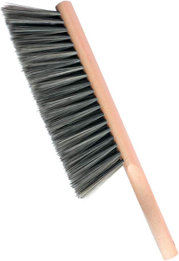 Soft Bristle Hand Brush Wooden Handle for Woodworking Shop Bench, Sawdust Removal Non-Scratch 14 Inch Long (Gray)