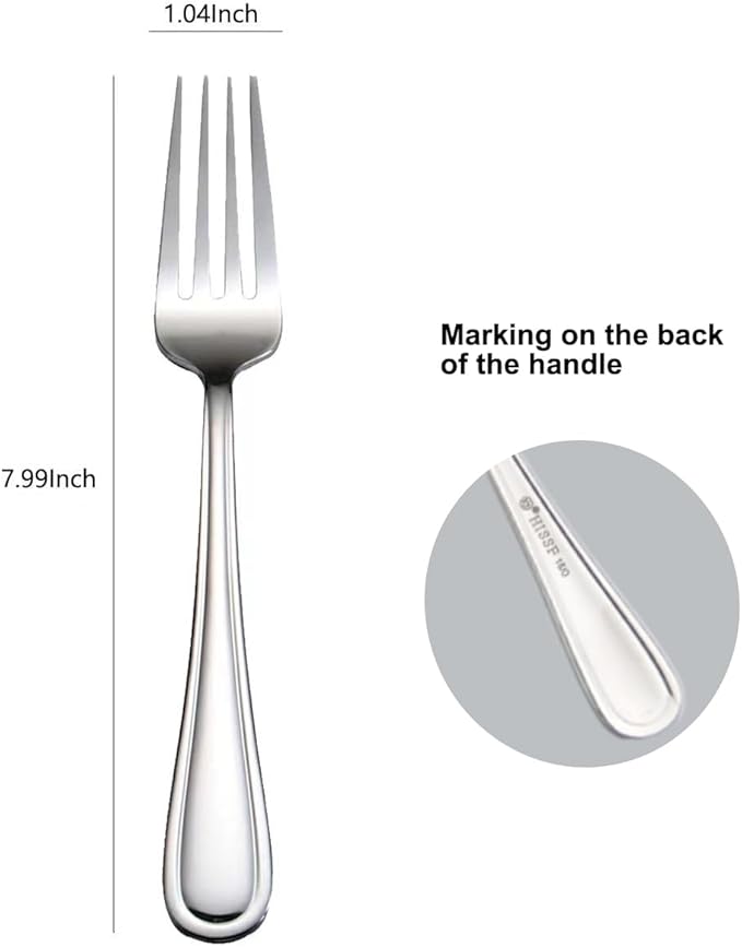 Table Forks Dinner Forks Stainless Steel 18/0 of Forks 6 Pcs for Home, Kitchen Restaurant, Dishwasher Safe, 7.99 Inches, Silver