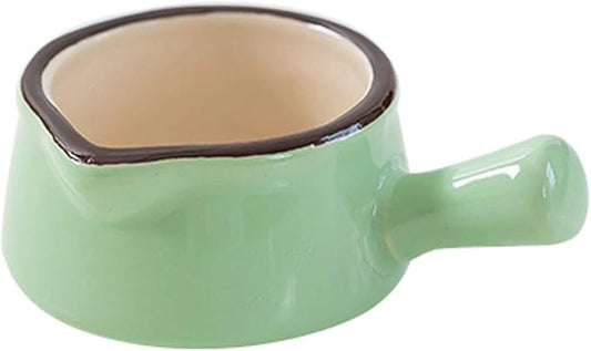 Gravy Boat Simple Small Milk Cup With Handle Household Ceramic Pointed Small Milk Jug Coffee Pour Milk Cup Mini Milk Jug Suitable for Fruit Honey Seasoning Snacks Gravy Sauce Boat (Color : Green)
