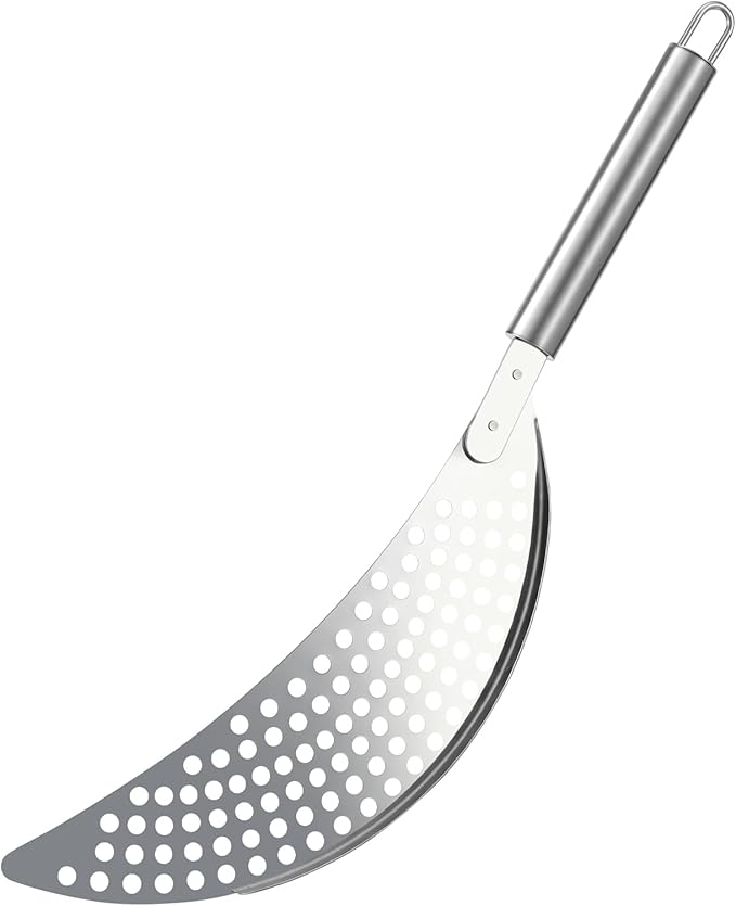 Stainless Steel Held Pot Strainer, Pasta Strainer with handle, Insert Pan Drainers for Spaghetti Fry Noodles Fruit Vegetable Kitchen Pots Pans(36×6.5cm/14.17×2.55inch)