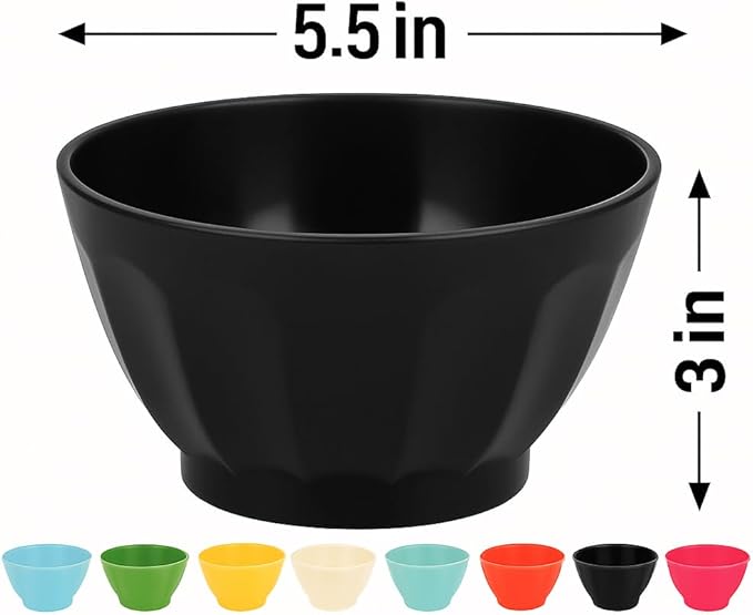 Mintra Unbreakable Plastic Bowl, GREEN 4pk - Medium, 750ml, 25oz, 5.5inW x 3inH - (Part Of A Set) - Salad, Snacks, Breakfast Cereal, Fruit, Popcorn, Soup, Colorful, Shatterproof, BPA Free