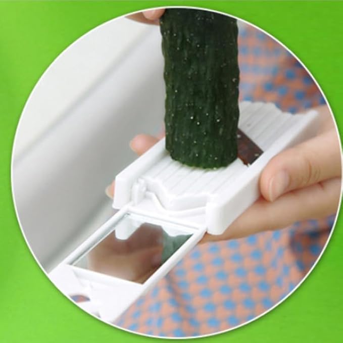 Unomor Beauty Cucumber Slicer with Mirror Stainless Steel Thin Slice Cutter for Facial Mask Multifunctional Vegetable and Fruit Slicing Tool Easy Clean Compact 4.7 X 2.1 Inches