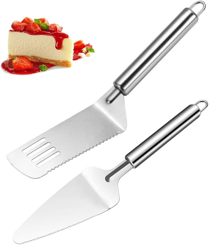 Stainless Steel Cake Spatula Set Wedding Cake Cutter Multifunctional Lasagna Cutting Server 2 Pieces Server Knife Spatulas