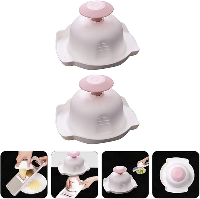 DOITOOL 2PCS Hand Finger Protectors for Mandolin Slicer, Vegetable Grater, Kitchen Food Slicer, Durable Plastic, Comfortable Handle, Easy to Clean