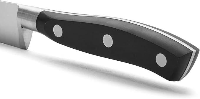 Arcos Kitchen Knife 6 Inch - Nitrum Stainless Steel and 150 mm blade.Professional Kitchen Knife for Cooking. Ergonomic Polyoxymethylene POM Handle. Series Riviera Blanc. Color Black