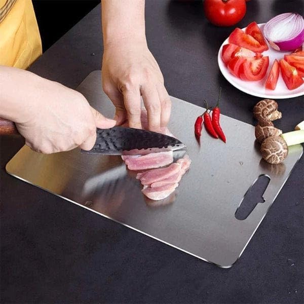 Titanium Cutting Board 100% Pure Titanium, Double-Sided cutting boards non toxic, Rustproof & Dishwasher Safe – Lightweight,metal cutting board Non-Porous Chopping Board for Meat, – 18” x 12”