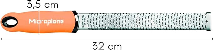 Microplane Premium Classic Rasp Zester (Melon) Stainless Steel Blade for Effortless Lemon Zesting and Grating of Cheese, Nutmeg, and Spices