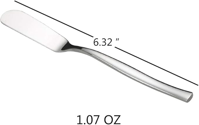 Idotry 6-Piece Stainless Steel Butter Knives, Cheese/Butter Spreaders, 6.32-INCH