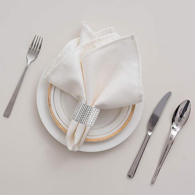 Accmor 100pcs Napkin Rings, Silver Napkin Rings Buckles for Table Decorations, Wedding, Dinner, Party, DIY Decoration