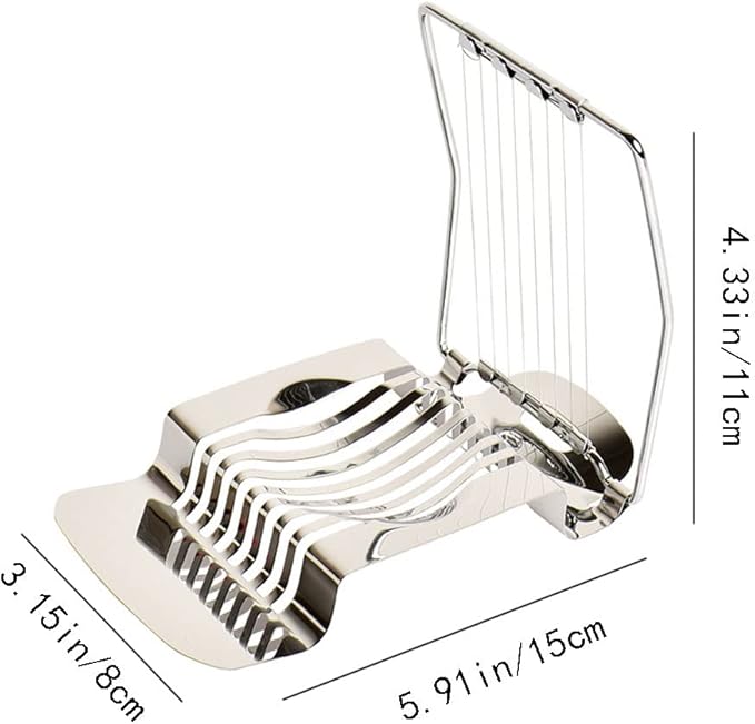 Egg Slicer for Hard Boiled Eggs Heavy Duty Metal Egg Cutter Stainless Steel Wire Quickly for Eggs Salads Sandwiches