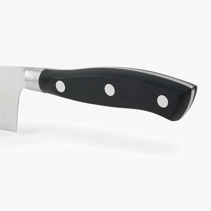 ARCOS Rocking Santoku Knife 7 Inch Stainless Steel. Japanese Professional Kitchen Knife for Cutting Fruits and Vegetables. Ergonomic Black Handle. Series Riviera Blanc