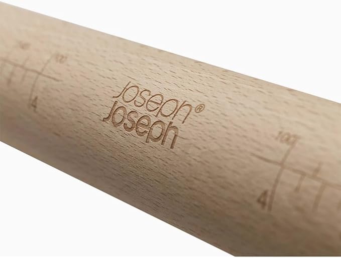 Joseph Joseph PrecisionPin - Rolling Pin with adjustable pastry thickness, Baking and dough rollers, Beech Wood, Multicolor