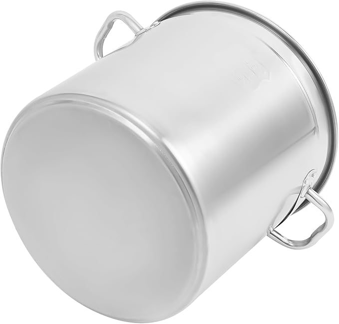 Stainless Steel Stock Pot w/Lid, Commercial Soup Cookware for Home/Restaurant/Hotels, for Stew/Simmering/Soup, Universal Stove Compatible (33L/34.8Qt.)