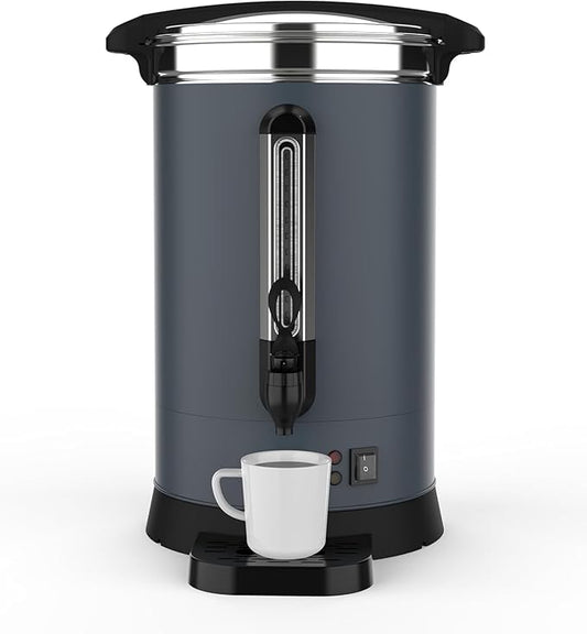 14L/100 Cups Coffee Urn-3.2 Gallon Double Wall Commercial Coffee Maker Large Capacity Hot Coffee Dispenser Stainless Steel Hot Water Urn Catering Buffet Parties Weddings Gathering Easy Clean