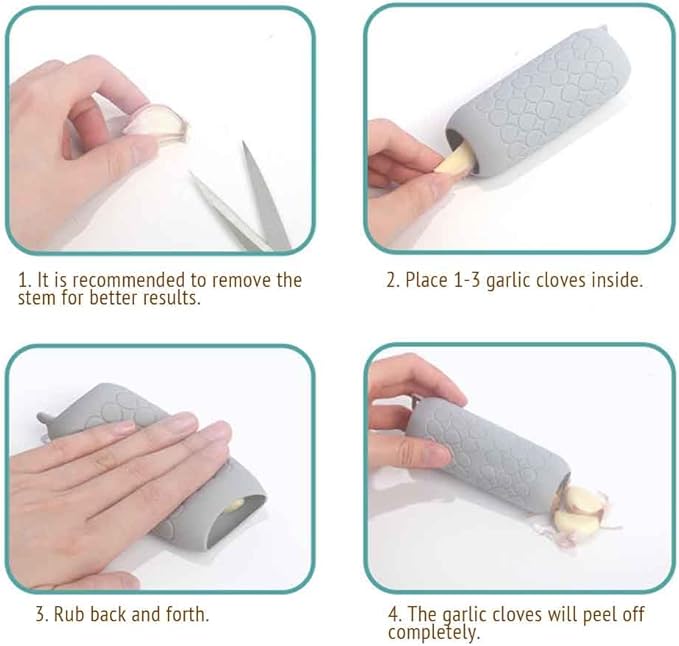 Garlic Peeler Skin Remover Roller Keeper,Easy Quick to Peeled Garlic Cloves with Silicone Tube Roller Garlic Peeling Kitchen Tool