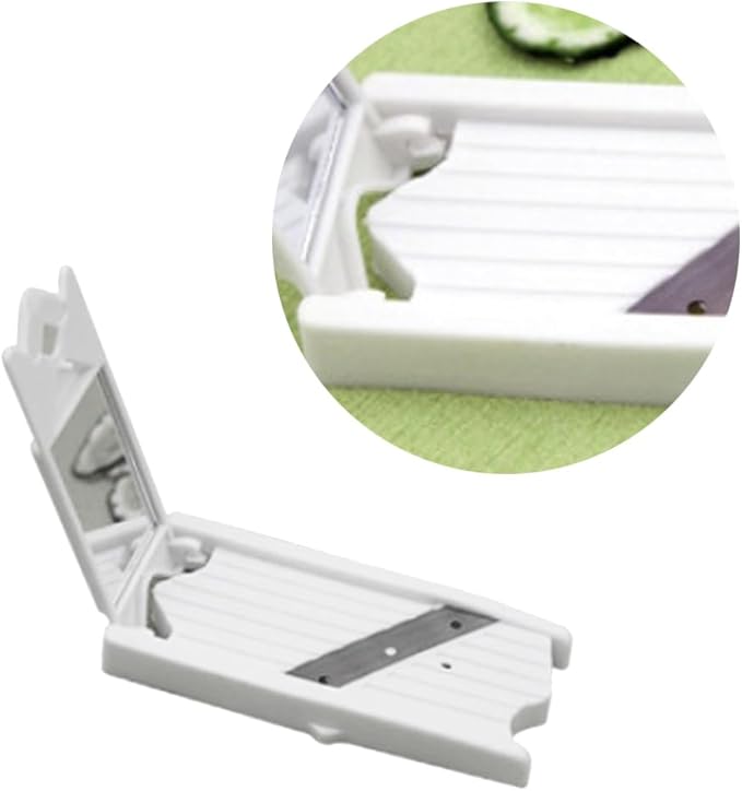 Unomor Beauty Cucumber Slicer with Mirror Stainless Steel Thin Slice Cutter for Facial Mask Multifunctional Vegetable and Fruit Slicing Tool Easy Clean Compact 4.7 X 2.1 Inches