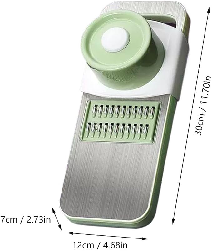 Multifunctional Vegetable Cutter,Vegetable Chopper Set,Manual Food Cutter & Dicer with 5 Blades,Hand Safe Knife, Mandoline Slicer for Vegetables, Meal Prep & More,Kitchen Gadgets (Slivery)