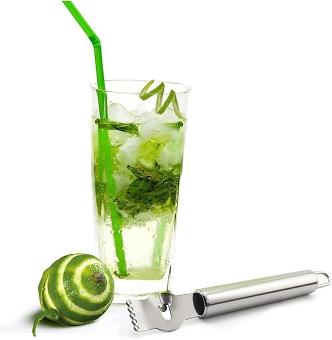 2pcs Stainless Steel Lemon Peeler Zester Fruit Citrus Scraper Easy to Use for Bar