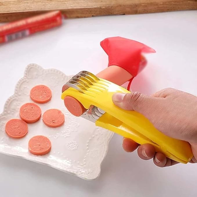 Yellow Food Manual Slicer, Stainless Steel Food Slicer, Banana Strawberry Cucumber Carrot Egg Vegetable Fruit Multifunctional Slicer, Handheld Portable Small Food Slicer Mandolines and Slicers