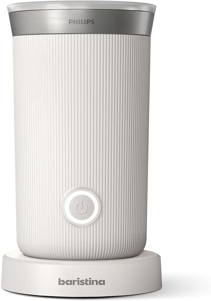 Philips Baristina Milk Frother - Foam milk perfectly. Hot and Cold. Dairy and Non-Dairy. Easy to Clean. for Philips Baristina Espresso Machines. Milky White (BAR311/00)