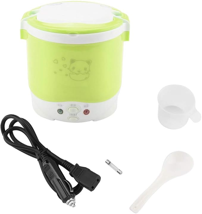 Rice cooker,Rice Cooker Small,Rice Cooker 6 Cup,1L Rice Cooker,Steamer,12v Electric Lunch Box for Car Electric Food Steamer Fast Cooking Fully Automatic Pot for Travel