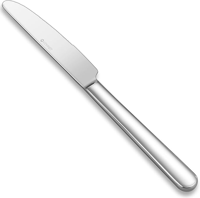 KEAWELL Premium Lucent 4-Piece 9.5 inch Knife Set – Durable Stainless Steel Flatware with Mirror Polish, Dishwasher Safe for Hosting and Everyday Dining (Dinner Knives)