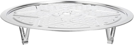 uxcell 3pcs Stainless Steel Steamer Rack with Stand, 10.2 Inches Pot Steaming Tray for Steamer Cookware Instant Pressure Cooker, Silver Tone