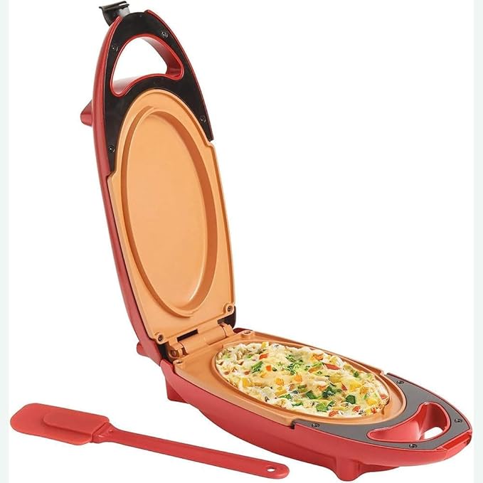 Candora Red Copper 5 Minute Chef Electric Frying Pan Smokeless Nonstick Pan Steak