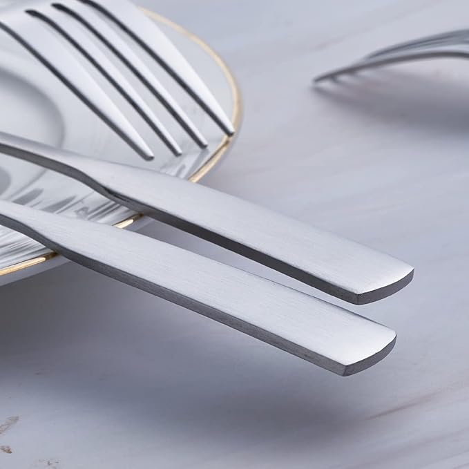 Dinner Fork, Stainless Steel 7.6” Heavy Duty Fork Silverware, Metal Fork Cutlery Set, 6-Piece