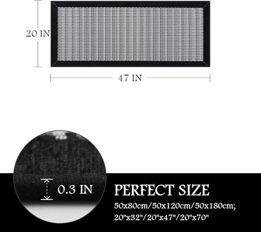 PADOOR Kitchen Mats for Floor, Kitchen Rugs Non Slip Washable, Rubber Backed Kitchen Runner Super Absorbent Kitchen Floor Mat Sink Rug, 20”x47” Black