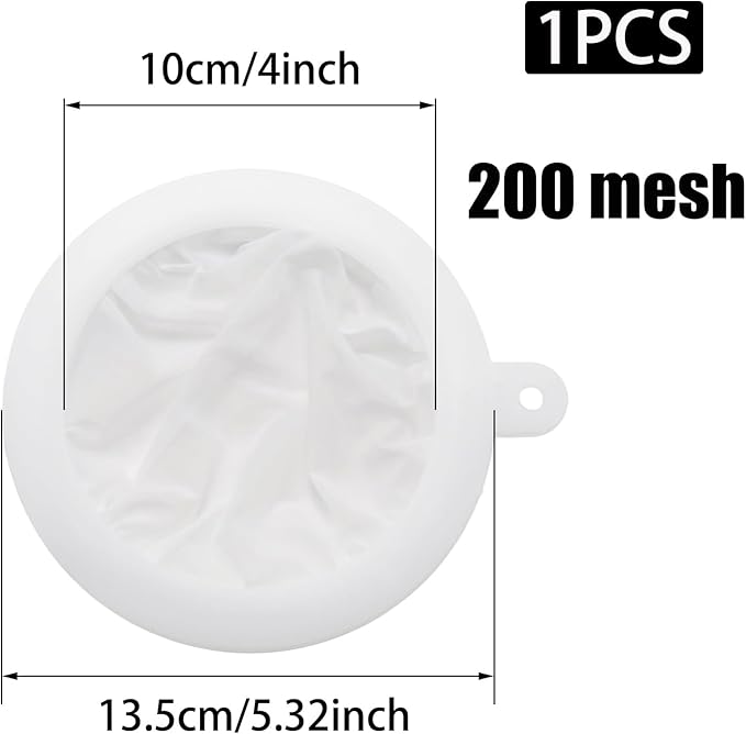 Pine & Linen 1pcs 13cm/5.12inch 200Mesh Fine Filter Strainer,Food Strainer Fine Meshs,Plastic Mesh Colander for Cooking Oil/Milk/Juice/Wine/Coffee
