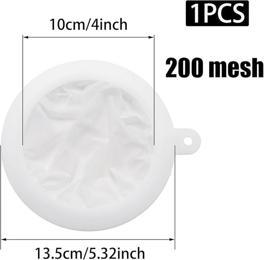 Pine & Linen 1pcs 13cm/5.12inch 200Mesh Fine Filter Strainer,Food Strainer Fine Meshs,Plastic Mesh Colander for Cooking Oil/Milk/Juice/Wine/Coffee