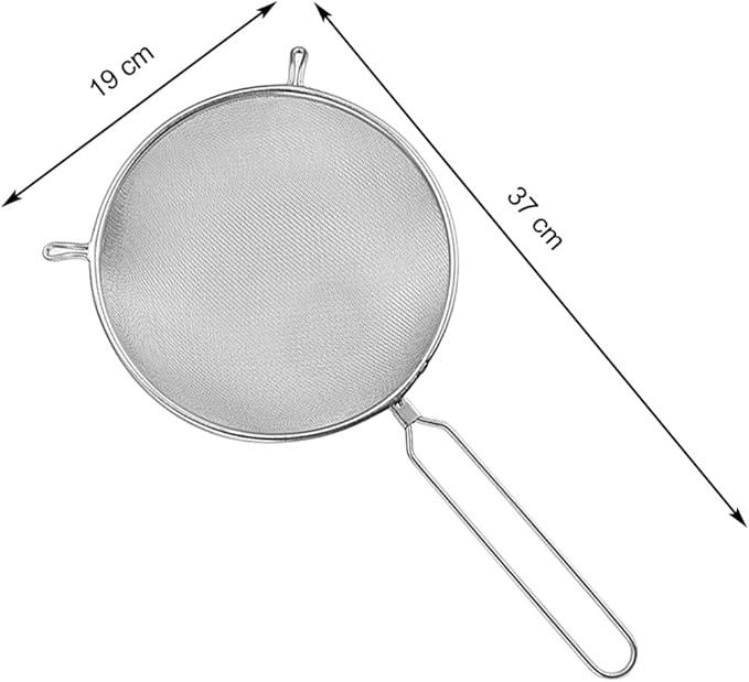 Lurrose 8 Inches Single Layer Mesh Strainer Spoon Clip Pasta Strainer Skimmer Spoon Bowl