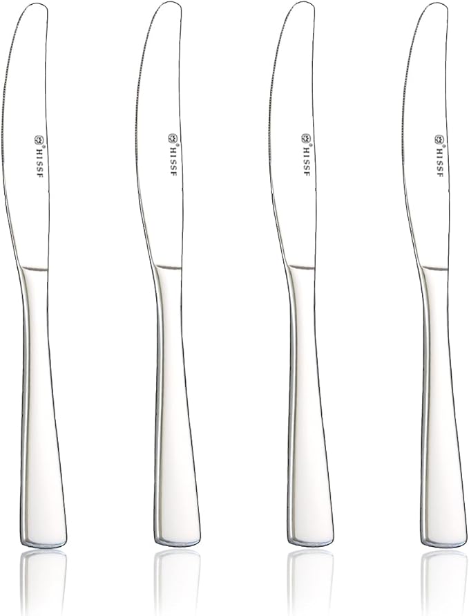 Butter Knife, Dinner Knife, Stainless Steel 4 Pieces Set knives,Square Handle