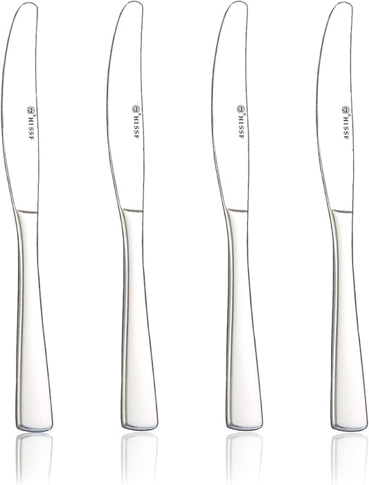 Butter Knife, Dinner Knife, Stainless Steel 4 Pieces Set knives,Square Handle