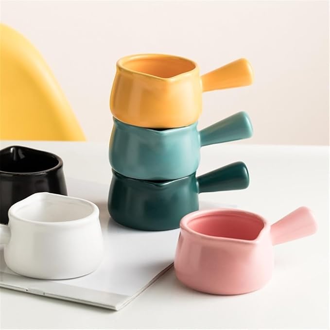 Gravy Boats Small Milk Cup Coffee Utensil With Handle Ceramic Household Sauce Dish Gravy Boat Sauce Jug(Dark green)