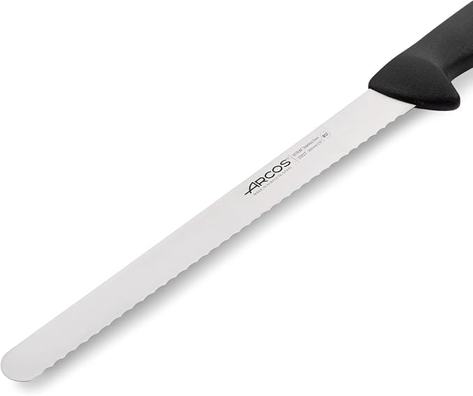 Arcos Pastry Knife/Cake Knife 12 Inch Nitrum Stainless Steel and 300 mm Blade.Ergonomic Polypropylene Handle. Allows easy dividing, cutting and serving of cake bases. Series 2900. Color Black