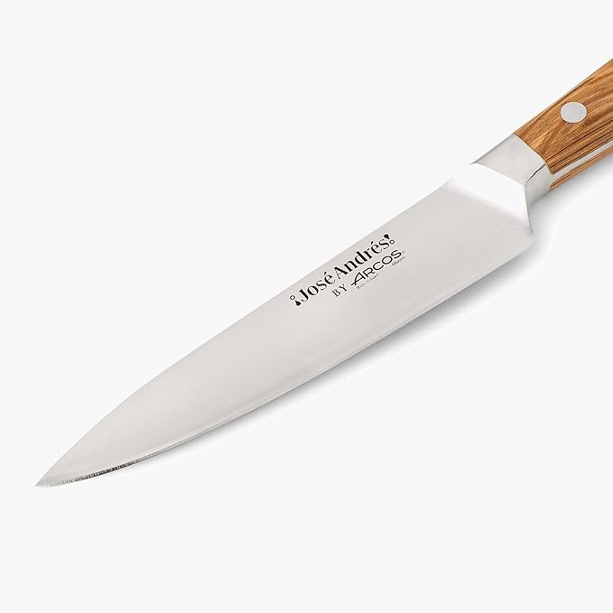 Arcos Jose Andres Chef Knife | 6-Inch Forged Knife for Professional Culinary Precision | NITRUM Stainless Steel Blade with Silk Edge | Ergonomic Light Brown Holm Oak Handle