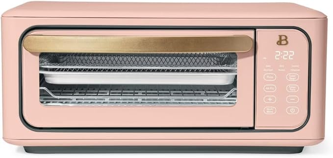 Beautiful by Drew Infrared Air Fry Toaster Oven 1800W with 9-Slice Capacity and Multi-Function Cooking (Rose)