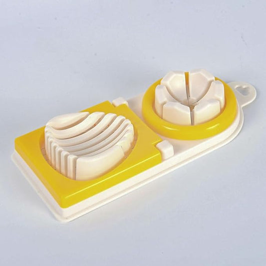 PRETYZOOM Metal Onion Slicer Egg Slicer for Boiled Egg with Stainless Steel Wire, Strawberry Mushroom Cutter Slicer, 2 Slicing Styles (Yellow) Egg Slicing Supplies