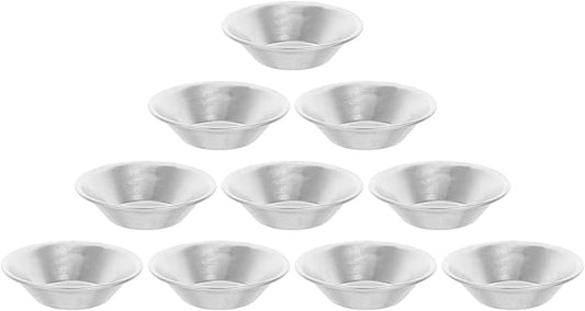 KALLORY Mini Tart Pans and Egg Tart Molds 10Pcs Aluminum Alloy Mini Tartlet Baking Cups for Home Kitchen Dessert Baking