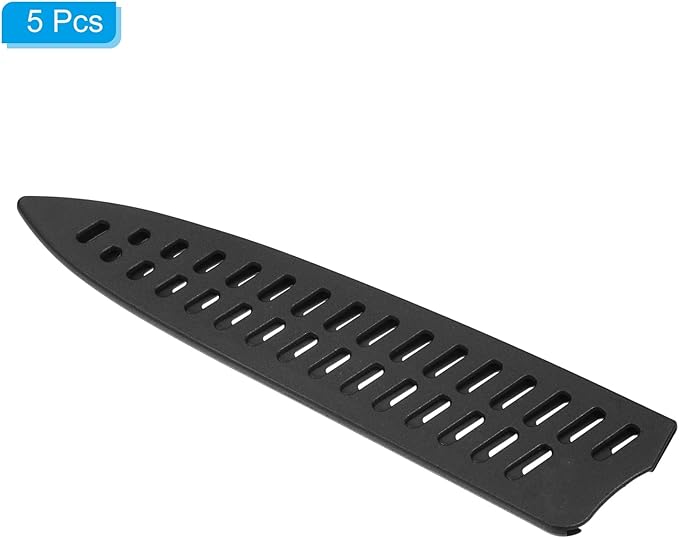PATIKIL PP Safety Knife Cover Sleeves for 8" Chef Knife, 5 Pack Knives Edge Guard Blade Protector Universal Knife Sheath Portable for Kitchen, Black