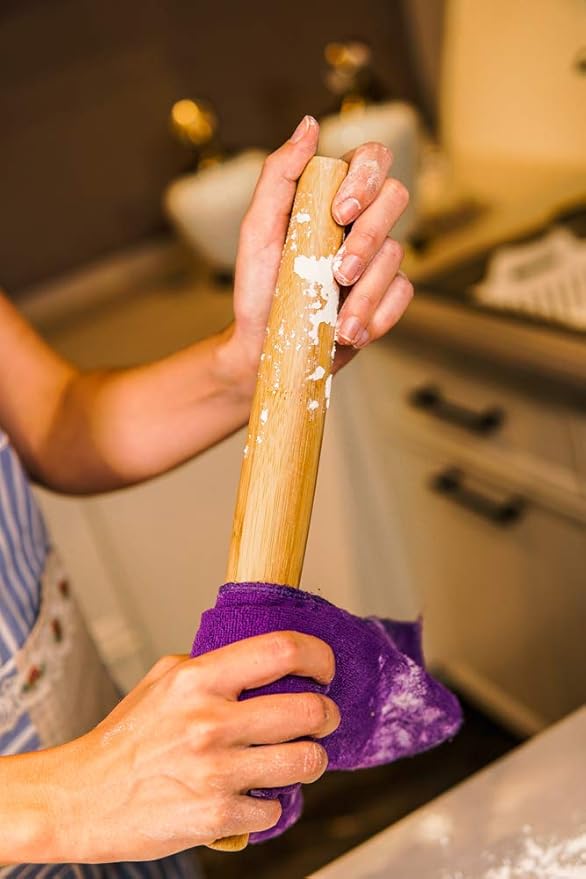 Classic French Rolling Pins Bamboo Wooden Rolling Pin for Baking Pizza Dough Pie Cookie, 13-Inch